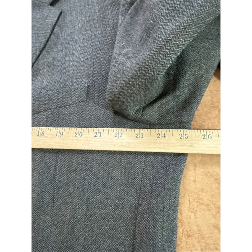 Lauren Ralph Lauren Sport Coat Jacket‎ Brown Herringbone Plaid Flannel Wool 48L